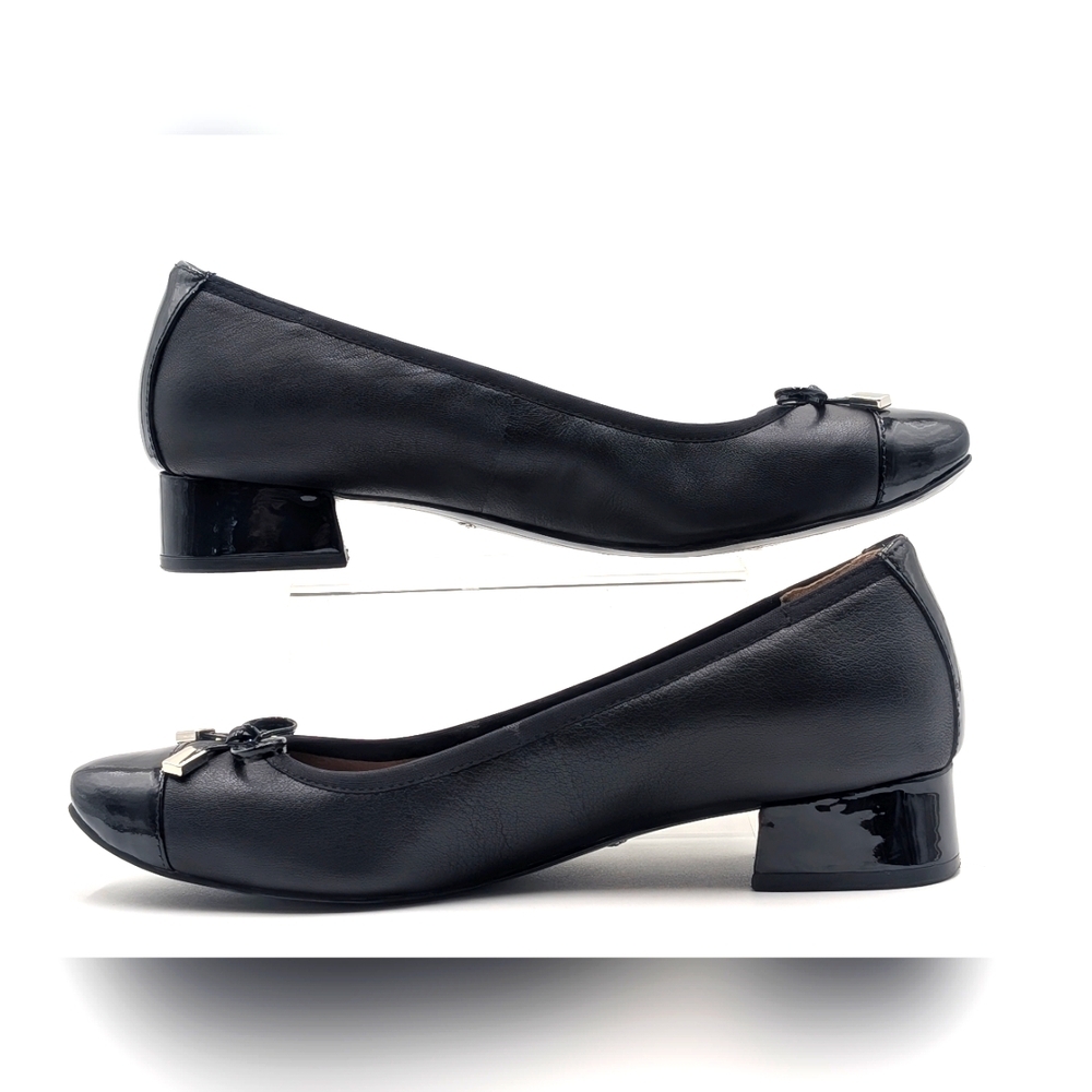 Vionic Daphne Ballet Leather And Patient Flats Sz US 7.5  Embellished Silver Bow - Picture 11 of 17